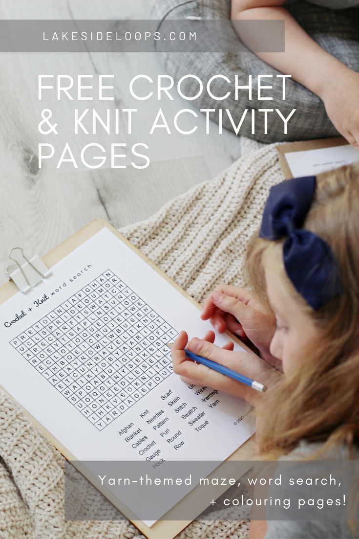 Download Crochet + Knit Activity Sheets & Colouring Pages - Lakeside Loops