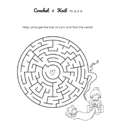 Download Crochet + Knit Activity Sheets & Colouring Pages - Lakeside Loops